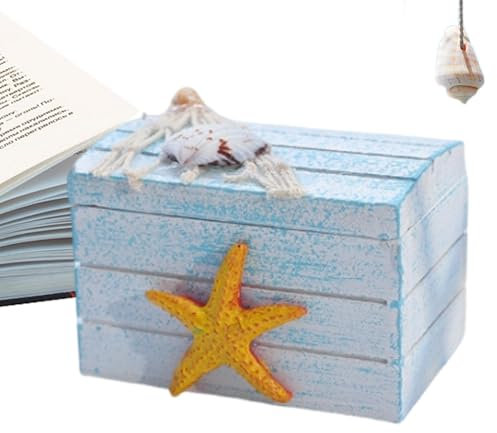 Teksome Maritime Holzkiste, Maritime Holzkiste | Schmuckkästchen - Nautische Aufbewahrungsbox für Andenken mit Rettungsring-, rustikale ative Box für Schmuck