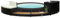 LAPOOH Umrandung, Poolumrandung Rund, Pool Verkleidung, Outdoor Umrandung, Schwarz Poly Rattan und Akazienholz