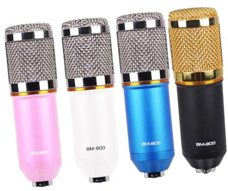 CATIEBYE Condenser Micphone for Karaoke Live Broadcast Studio Recording Black Windproof Feature