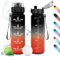 Gourde Enfant, Petite Gourde 500ml, Étanche et Réutilisable, Bouteille d'eau avec Marqueur de Temps et Filtre, sans BPA, pour Enfant, Garçon, Fille, Maternelle, l'école, Sport, Camping, Yoga, Gym