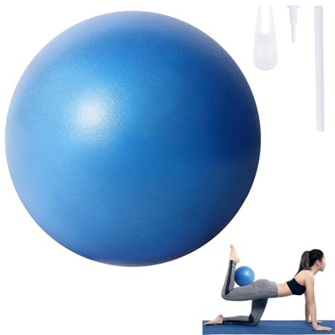 Keratobleem Kleiner Pilates Ball, Gymnastikball Klein,25 cm Rutschfester Fitnessball,mit aufblasbarem Strohhalm,Weicher Yoga Ball für Bauch und Schultertraining Balance Sport Pilates