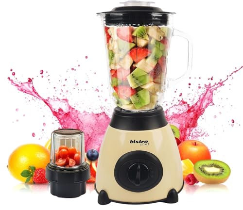 Bistro Chef Ice Nuts Crushing Mixer Blender, 2 in 1 Professional Handheld Blender 850W for Ice Crusher, Smoothie Maker, Fruit Juice, Milkshake (Beige, Pack of 1 Pc)