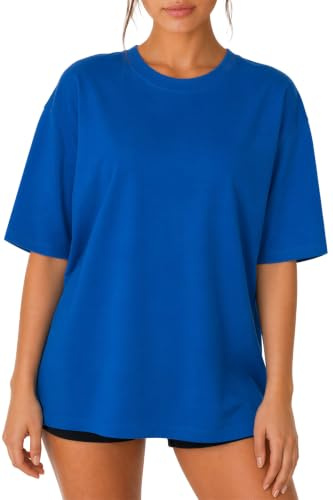 Reichstadt Damen Oversize T-Shirt Baumwolle Locker & Atmungsaktiv | Basic Shirt mit Kurzarm, Rundhalsausschnitt, lässiger Schnitt, bequeme Passform, modischer Look für Alltag