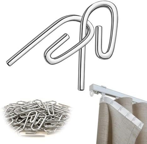 Horktrust Ganchos Cortinas 50 Piezas, Ganchos Cortinas riel, Crochet pour Rideau métallique - Solide et Durable - Convient pour Les rideaux, Les rideaux de Douche et Les tentures de Porte