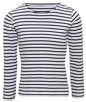 Asquith & Fox Women's Marinière Coastal Long Sleeve tee Polo Shirt, Multicolour (White/Navy 000), 14 (Size:Large)