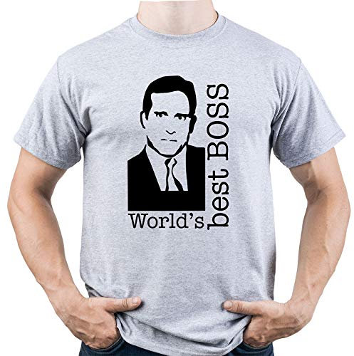 Worlds Best Boss The Office Gift Homme T-Shirt Gris XXL