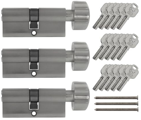 3x Knaufzylinder KD 70 mm 35/35 gleichschließend inkl. 15 Schlüssel