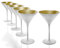 Stölzle Lausitz Elements Cocktailgläser Gold/Weiß 6er-Set 240 ml – Stilvolle Cocktail Gläser ideal für Martini & Manhattan – Elegante Martinigläser aus Kristallglas – Spülmaschinen- & stoßfest