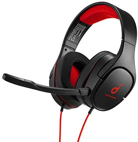 Anker Soundcore Strike 1 Gaming Headset, Gaming Kopfhörer, PS4 Headset, Xbos One Headset, PC Headset, verstärktes Klangprofil für FPS-Spiele, Mikrofon mit Geräuschisolierung (Generalüberholt)
