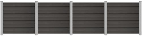 S SIENOC WPC Zaun 180cm Sichtschutzzaun Set Alu-Eck Pfosten Steckzaun