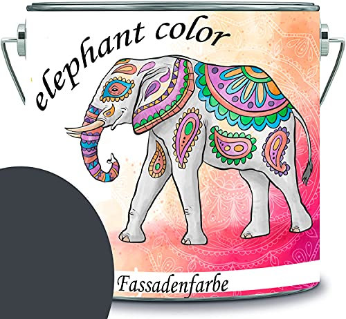 elephant color hochwertige Fassadenfarbe auf Silikonharz Sockelfarbe Betonfarbe (10 L, RAL 7016 - Anthrazitgrau)