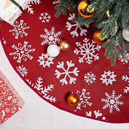 Navaris Jupe pour Sapin de Noël - Couverture Tapis Couvre-Pied Ø 127 cm pour Cadeaux Arbre de Noël - Accessoire Déco Pliable Réutilisable
