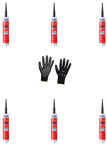 Iloda 6xOriginal Liqui Moly 300ml Liquimate 8100 1K-PUR schwarz 6146 Schutzhandschuhe