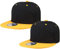 Klassische Snapback-Mütze, Hip-Hop-Stil, flach, blanko, einfarbig, verstellbare Größe, 2 Stück Schwarz/Gold und Schwarz/Gold, Einheitsgröße