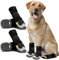 AQH Hundeschuhe, 4 Stück Atmungsaktive Stiefel für Hunde mit reflektierenden Riemen, Mikrofaser Leder Gummi Rhombische Sohle Hundepfotenschutz (C, 5#)