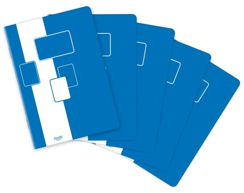 BANTEX Heft A4, kariert, 60g/m², 60 Blatt, mit rand, 5 Stück, Blue, 400116555