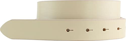 Wechselgürtel aus Vollrindleder ohne Schnalle 3 cm | Druckknopf-Gürtel für Damen Herren 30mm | Leder-Gürtel | Beige 90cm