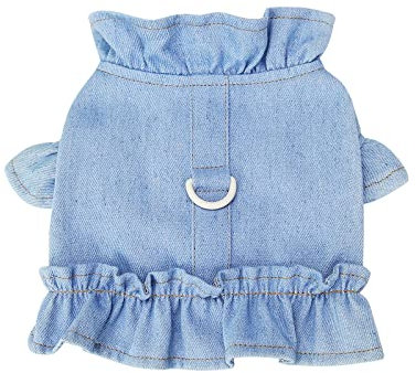 Sbyhbhyds Haustierkleidung Hundebrust und -rücken, Keine Leine, Weste, Katzenkleidung, Haustierkleidung, Cowboy-Brust und -Rücken Hundemantel 80 cm (Light Blue, L)