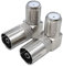 VOANZO 4pcs TV Antenne Mâle Câble Coaxial Fiche à F Prise 90 Degrés Angle Droit Adaptateur Connecteur