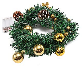 JAWSEU Weihnachtsgirlande Künstliche 2m/3m, LED Weihnachtsgirlanden-Lichterketten, mit Roten Beeren, Tannengirlande mit Weihnachtsdeko für Tür Treppen Fenster Kamine Wand Innen Aussen