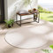 Taracarpet In- & Outdoor Teppich Wetterfest Wohnzimmer Balkon Küchenteppich Flachgewebe sisaloptik meliert Einfarbig Uni Creme Weiss 120x120 cm rund