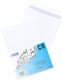 Bantex Briefumschläge DIN C5 (22,9 x 16,2 cm) / Umschläge mit Abziehstreifen, 25 Stück in Folienpackung (Weiß)