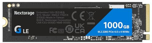 Nextorage Fabricant japonais G-LE Serie 1TB M.2 2280 interne SSD taux de transfert maximal 7400 Mo/s PCIe Gen 4.0 x 4 NVMe 1.4 1000 Go N4LE-1TB2CN/GNE