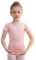 DGSHIRLDJO Ballettanzug Mädchen Kinder Ballett Trikot Baumwolle kurze Ärmel Ballett Body TanzBody Turnanzug Gymnastikanzug für Kinder Damen Größe 110-160 (rosa, 150)
