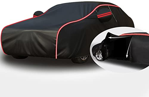 Schwarz Autoabdeckungen für Mazda CX-60 2022- SUV Schwarz Stoff Auto Abdeckplane Auto Hülle Autoabdeckung Sommer Outdoor Indoor Auto Abdeckung Komplett Autohülle