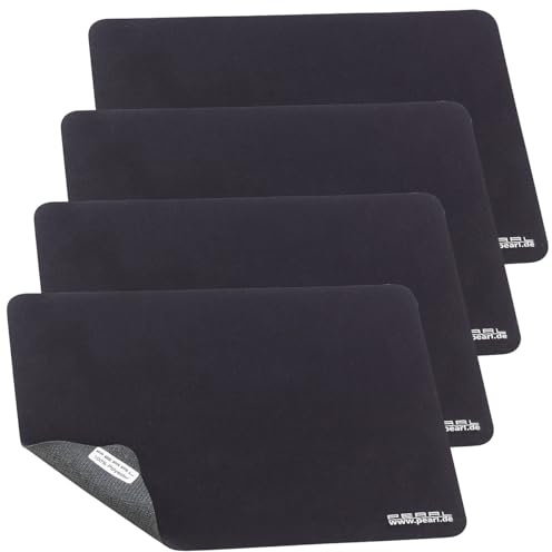 PEARL Displayschutz: 4er-Set 3in1-Mikrofaser-Mauspads, Display-Schutz & Reinigungs-Tücher (Mauspad für Laptop, Mikrofaser Mousepad, Schutzfolie Handy)
