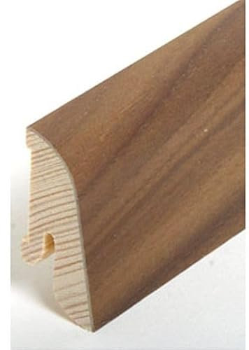Sockelleiste Echtholzfurnier 19 x 38 x 2500 mm Echtholzfurnier Nussbaum zum Kleben, Clipsen, Schrauben & Nageln Fußleiste furniert by PROVISTON 2.5 Meter | 1 Stück