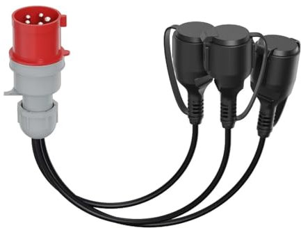 Afyeev CEE Adapter Starkstrom 400V 16A Stecker auf CEE 3 X 230 V Kupplung, Gummischlauchleitung