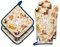 Arquiel Guanti Da Forno Presina Set Di 4, 100% Cotone Addensare Guanti Da Forno A Microonde, Presine Da Cucina Morbida Resistenti Al Calore Per Arrostire, Cuocere(cane dei cartoni animati)