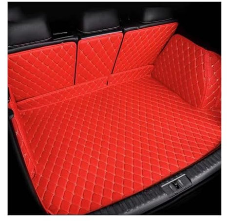 NYSQOFMB Voiture Coffre Tapis pour BMW X5 F15 F85 5 Places 2014-2018 Tapis Coffre Voiture en Cuir Tapis de Coffre Auto(Red 3D)