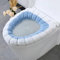 Comfort Focused Washable Toilet Seat Cover, Fit for Various Shapes with Soft Padding Material (White&Blue)