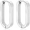 AFCJLTO 2 pcs Silber Creolen Ohrringe für Damen, Geometrische Ohrringe, aus leichtem Edelstahl, rechteckige Form Ohrringe, hypoallergen, Geschenkidee für Frauen, minimalistischer und modischer, Silber