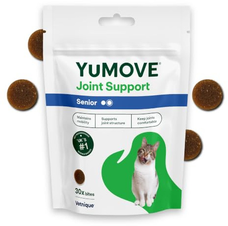 YuMOVE Senior Cat Joint Supplement for Joint Care & Joint Aid, for Older, Stiff Cats with Glucosamine, Chondroitin & Green Lipped Mussel, 30 Bites