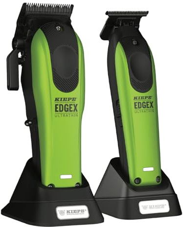 Kiepe EDGEX Professionelle Haarschneidemaschine Herren Profi Set – Kabelloser Friseur Haarschneider mit Zero Gap T-Blade Trimmer – Barber Haar & Bartschneider – Grün