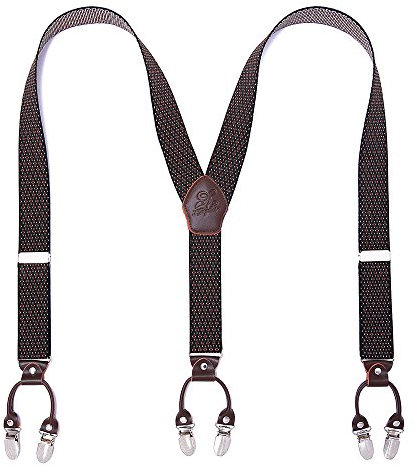 KANGDAI Hosenträger für Herren Breit Y Style 3.5 CM Mit Sehr 6 Starke Metall Clip Durable Elastic Verstellbare Hosenträger Geschenkbox für Herren und Damen