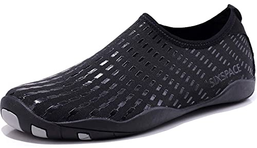 Sixspace Barefoot Water Shoes Men Women Lightweight Ladies Aqua Aerobics Shoes for Swim Running Surfing Driving Diving Kayaking Beach Yoga, Black-05, 3.5 UK