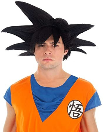 Chaks - Goku Saiyajin Perücke, Dragon Ball, Kostüm Accessoire, Outfit Zubehör für Karneval, Halloween und Anime Fans