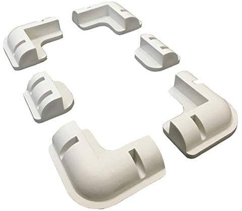 SARONIC Juego de 6 soportes de montaje para panel solar, rectángulo, color blanco, soporte de esquina libre para barcos, caravanas, caravanas