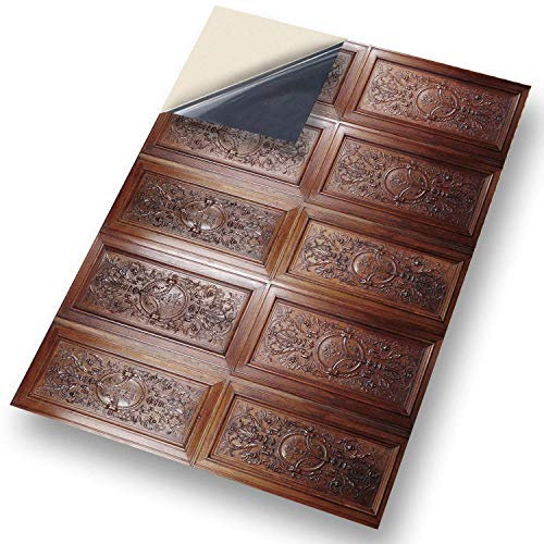 Stick & Go Self Adhesive Dolls House Wallpaper 1/12th Scale Vinyl Sheets | Wooden Carved Wall Panels No 38