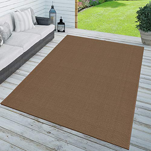 TT Home Teppich In- & Outdoor Balkon Küchenteppich Einfarbig Modernes Sisal Design Braun, Größe:200x280 cm