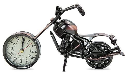 Kreatives Retro-Motorrad-Modell, Uhr, Metall, Motorrad, Kollektion, Regal, Uhr, Eisen, moderne Kunst, Haus, Büro, Dekoration, Ornamente, Geschenk für Vater, Herren, Motorradliebhaber