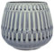Nordring Retro Übertopf Vintage Pflanztopf für Zimmerplanzen Blumentopf Riff L (16,5 cm ø), grau, Keramik