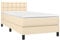 vidaXL Boxspringbett mit Matratze Creme 100x200 cm Stoff