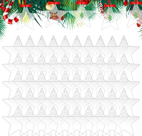 Lambo Weihnachten aus Acryl, blanko, transparent, Weihnachten, Stern zum Basteln | Weihnachtsdekoration aus Acryl Stern zum Basteln