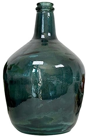 Large Blue Bottle Vase 4L Recycled Glass Dark Navy Heavy Abstract Modern Decor 17x28x17cm