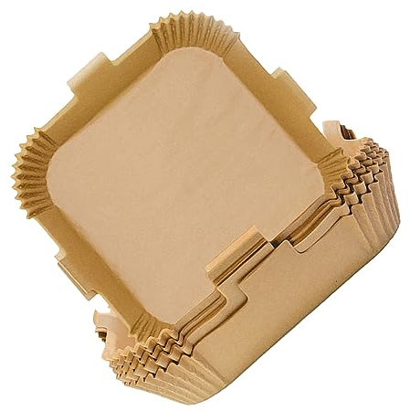 Doublures carrées pour friteuse à air comprimé - 20 cm - Grand format - Jetables - Papier sulfurisé sulfurisé pour friteuse à air comprimé